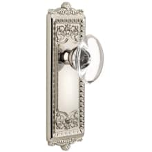 Windsor Solid Brass Rose Passage Door Knob Set with Provence Crystal Knob and 2-3/4" Backset