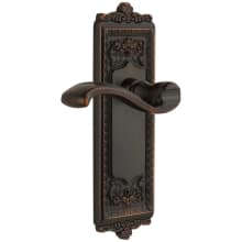 Windsor Solid Brass Rose Right Handed Passage Door Lever Set with Portofino Lever and 2-3/4" Backset