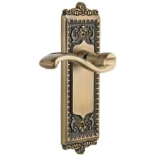Windsor Solid Brass Rose Right Handed Passage Door Lever Set with Portofino Lever and 2-3/4" Backset