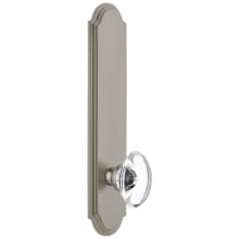 Arc Solid Brass Tall Plate Rose Passage Door Knob Set with Provence Crystal Knob and 2-3/4" Backset