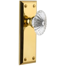 Fifth Avenue Solid Brass Rose Privacy Door Knob Set with Burgundy Crystal Knob and 2-3/4" Backset