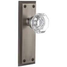 Fifth Avenue Solid Brass Rose Privacy Door Knob Set with Chambord Crystal Knob and 2-3/4" Backset
