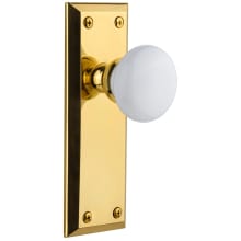 Fifth Avenue Solid Brass Rose Privacy Door Knob Set with Hyde Park Knob and 2-3/4" Backset