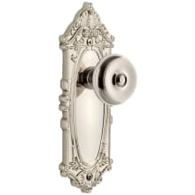 Grande Victorian Solid Brass Rose Privacy Door Knob Set with Bouton Knob and 2-3/4" Backset