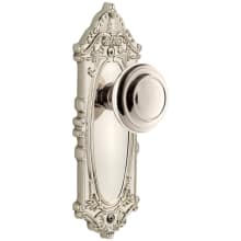 Grande Victorian Solid Brass Rose Privacy Door Knob Set with Circulaire Knob and 2-3/4" Backset