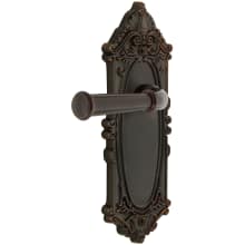 Grande Victorian Solid Brass Rose Right Handed Privacy Door Lever Set with Georgetown Lever and 2-3/4" Backset