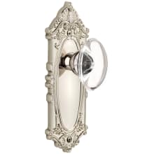 Grande Victorian Solid Brass Rose Privacy Door Knob Set with Provence Crystal Knob and 2-3/4" Backset