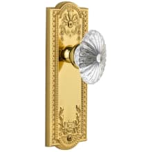 Parthenon Solid Brass Rose Privacy Door Knob Set with Burgundy Crystal Knob and 2-3/4" Backset