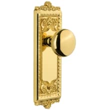 Windsor Solid Brass Rose Privacy Door Knob Set with Fifth Avenue Knob and 2-3/4" Backset
