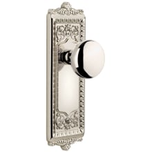 Windsor Solid Brass Rose Privacy Door Knob Set with Fifth Avenue Knob and 2-3/4" Backset
