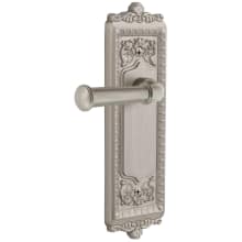 Windsor Solid Brass Rose Right Handed Privacy Door Lever Set with Georgetown Lever and 2-3/4" Backset