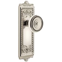Windsor Solid Brass Rose Privacy Door Knob Set with Soleil Knob and 2-3/4" Backset