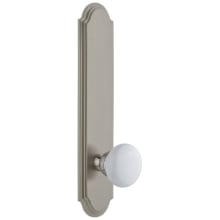 Arc Solid Brass Tall Plate Rose Right Handed Privacy Door Knob Set with Hyde Park Knob and 2-3/4" Backset