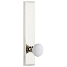 Carre Solid Brass Tall Plate Rose Right Handed Privacy Door Knob Set with Hyde Park Knob and 2-3/4" Backset