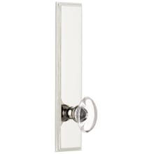 Carre Solid Brass Rose Right Handed Tall Plate Privacy Door Knob Set with Provence Crystal Knob and 2-3/4" Backset