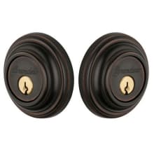 Georgetown Solid Brass Rose Keyed Entry Double Cylinder Deadbolt with 2-3/4" Backset