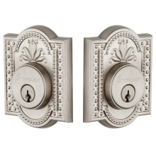 Parthenon Solid Brass Rose Double Cylinder Keyed Entry Deadbolt with 2-3/4" Backset