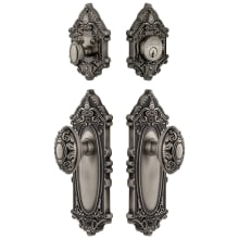Grande Victorian Solid Brass Single Cylinder Keyed Entry Knobset and Deadbolt Combo Pack with Grande Victorian Knob and 2-3/4" Backset