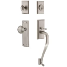 Fifth Avenue Solid Brass Rose Keyed Entry Single Cylinder "S" Grip Handleset with Fifth Avenue Knob and 2-3/4" Backset