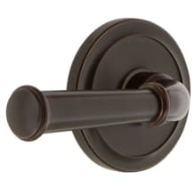 Circulaire Solid Brass Rose Right Handed Passage Door Lever Set with Georgetown Lever and 2-3/4" Backset