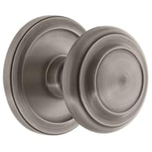 Circulaire Solid Brass Rose Privacy Door Knob Set with Circulaire Knob and 2-3/4" Backset