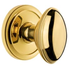 Circulaire Solid Brass Rose Privacy Door Knob Set with Eden Prairie Knob and 2-3/4" Backset