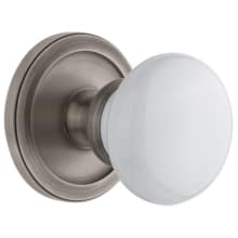 Circulaire Solid Brass Rose Privacy Door Knob Set with Hyde Park Knob and 2-3/8" Backset
