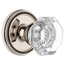 Soleil Solid Brass Rose Privacy Door Knob Set with Chambord Crystal Knob and 2-3/8" Backset