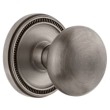 Soleil Solid Brass Privacy Door Knob Set with Fifth Avenue Knob and 2-3/4" Backset