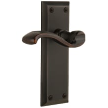Fifth Avenue Solid Brass Rose Right Handed Privacy Door Lever Set with Portofino Lever and 2-3/8" Backset
