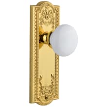 Parthenon Solid Brass Rose Privacy Door Knob Set with Hyde Park Knob and 2-3/8" Backset