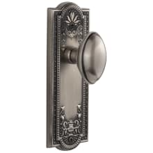 Parthenon Solid Brass Rose Privacy Door Knob Set with Eden Prairie Knob and 2-3/8" Backset