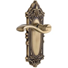 Grande Victorian Solid Brass Rose Right Handed Single Dummy Door Lever with Portofino Lever