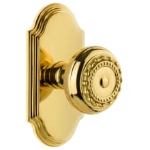 Arc Solid Brass Privacy Door Knob Set with Parthenon Knob and 2-3/4" Backset