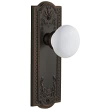 Parthenon Solid Brass Rose Passage Door Knob Set with Hyde Park Knob and 2-3/8" Backset