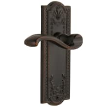 Parthenon Solid Brass Rose Right Handed Passage Door Lever Set with Portofino Door Lever Set and 2-3/8" Backset
