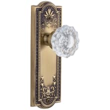Parthenon Solid Brass Rose Dummy Door Knob Set with Versailles Crystal Knob