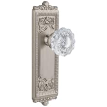 Windsor Solid Brass Rose Dummy Door Knob Set with Versailles Crystal Knob