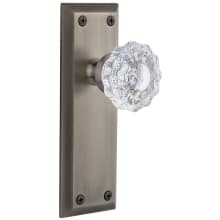 Fifth Avenue Solid Brass Rose Passage Door Knob Set with Versailles Crystal Knob and 2-3/8" Backset