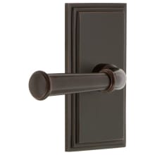 Carre Solid Brass Rose Right Handed Passage Door Lever Set with Georgetown Lever and 2-3/8" Backset