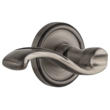 Georgetown Solid Brass Rose Left Handed Passage Lever Set with Portofino Lever and 2-3/8" Backset