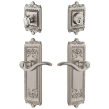 Windsor Solid Brass Right Handed Single Cylinder Keyed Entry Leverset and Deadbolt Combo Pack with Bellagio Lever and 2-3/8" Backset