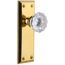 Fifth Avenue Solid Brass Rose Passage Door Knob Set with Fontainebleau Crystal Knob and 2-3/8" Backset