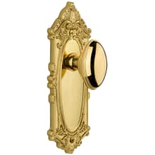 Grande Victorian Solid Brass Rose Privacy Door Knob Set with Eden Prairie Knob and 2-3/8" Backset