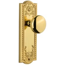 Parthenon Solid Brass Rose Privacy Door Knob Set with Fifth Avenue Knob and 2-3/8" Backset