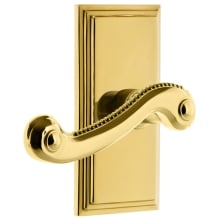 Carre Solid Brass Rose Dummy Door Lever Set with Newport Lever
