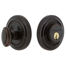 Circulaire Solid Brass Rose Single Cylinder Deadbolt with 2-3/8" Backset