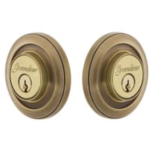 Circulaire Solid Brass Rose Double Cylinder Deadbolt with 2-3/8" Backset
