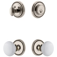 Soleil Solid Brass Single Cylinder Keyed Entry Knobset and Deadbolt Combo Pack with Hyde Park Knob and 2-3/4" Backset