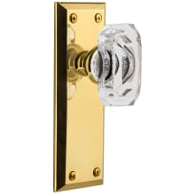 Fifth Avenue Solid Brass Passage Set with Baguette Clear Crystal Knob and 2-3/4" Backset